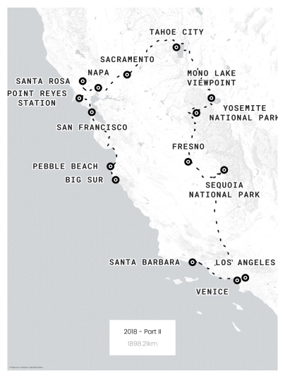 Poster d’un road trip en Californie